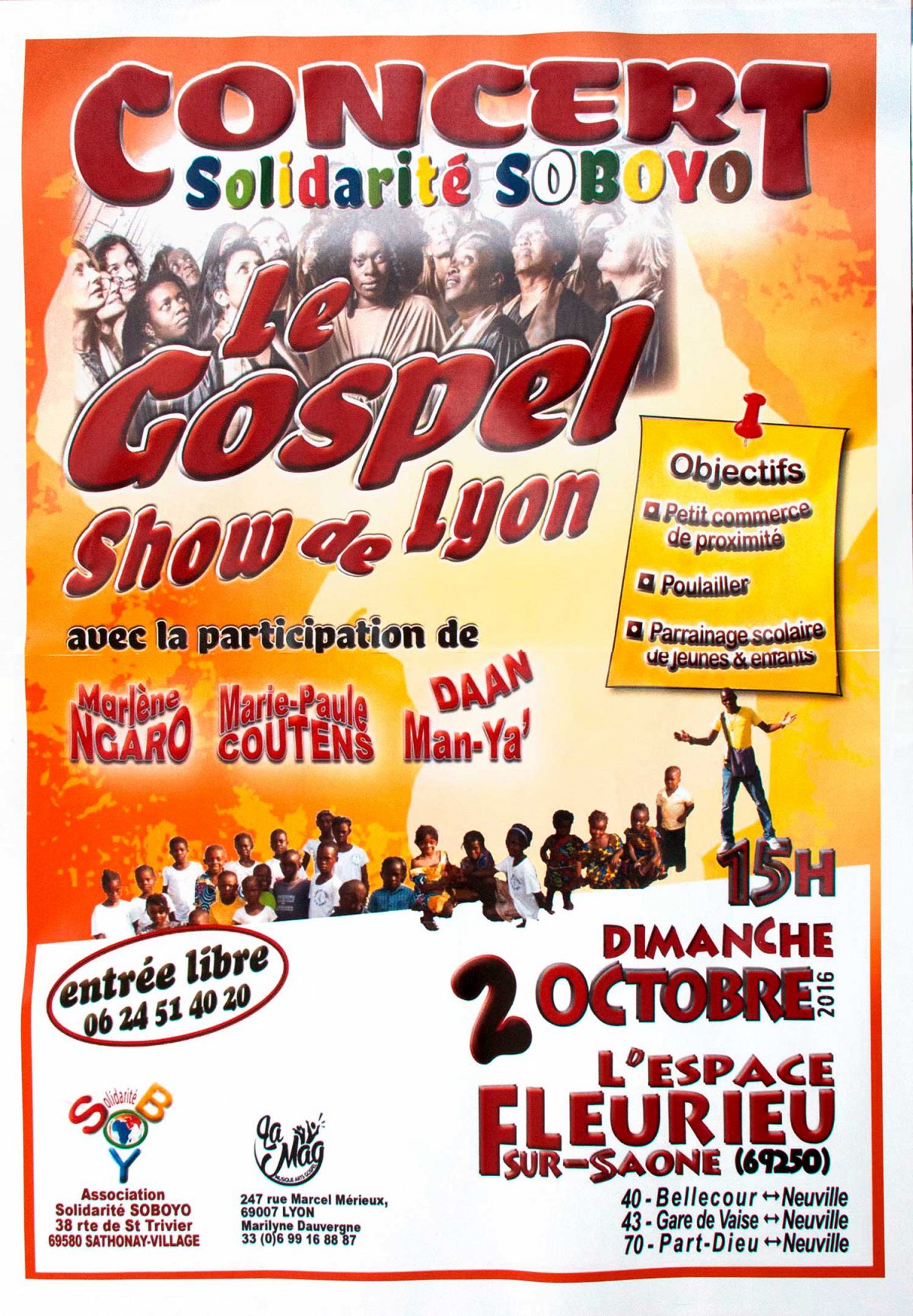 Affiche du "Gospel show de Lyon" 2016