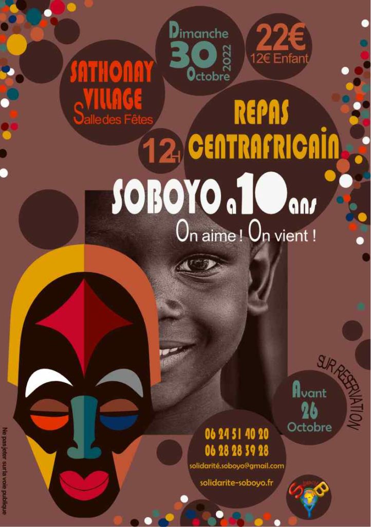 Affiche anniversairedes 10 ans de Solidarité Soboyo